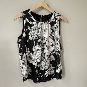White House Black Market Black/White/Tan Reversible Sleeveless Top